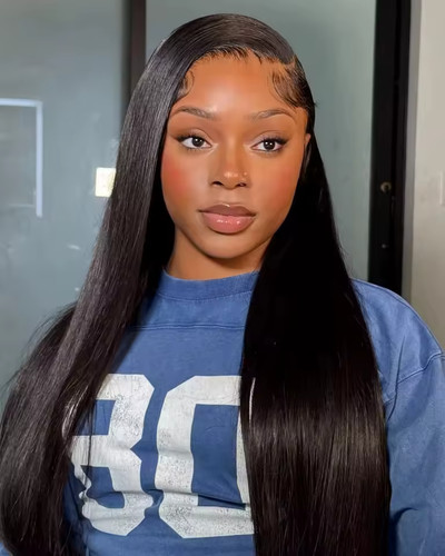 Glueless bone straight lace - straight,