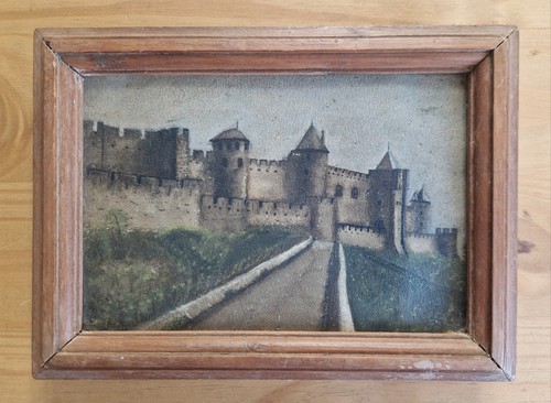 Tableau peinture chateau fort - tableau,
