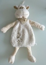 Q1. DOUDOU PELUCHE RANGE PYJAMA LA GALLERIA MOUTON ECRU BLANC BEIGE FOULARD TTBE