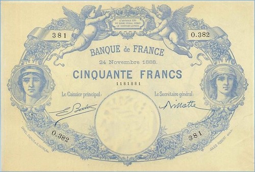 Francs type 1884 indices - type,