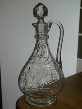 ANTIQUE BACCARAT WINE DECANTER CRYSTAL MODEL ENGRAVING circa 1900