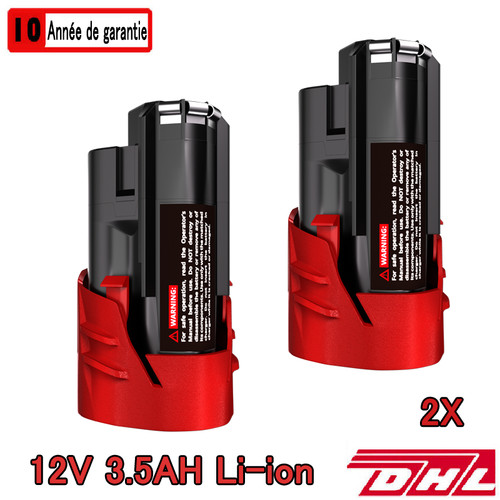 Batterie 12v pour milwaukee - 2x,