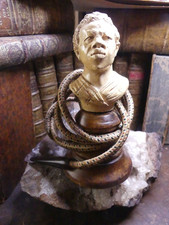 RARE Carved Sea Foam Table Pipe "The Slave"