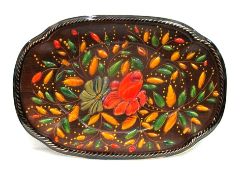 Plat ovale décor fleurs - ovale,