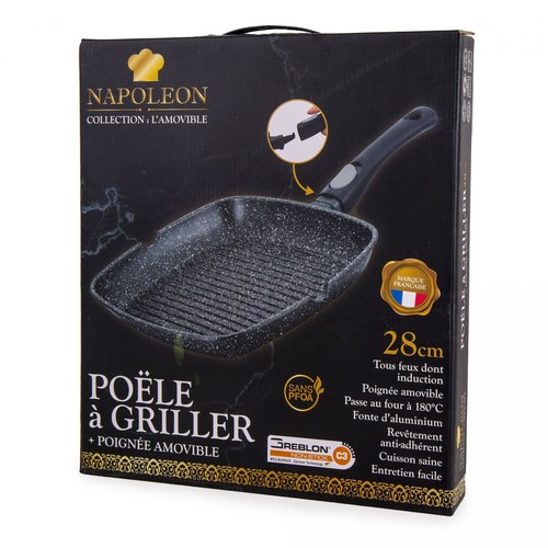 Poêle grill steak carré - grill,
