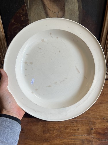 Grand plat rond faïence - plat,
