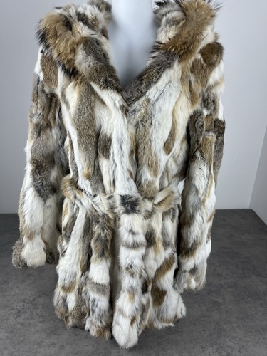 Manteau fourrure lapin capuche - manteau,