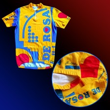RARE VTG Giordana De Rosa Cycling Jersey Maglia Maillot  — Bugno Sig. Print — L