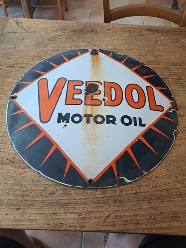 Plaque emaillee veedol motor - emaillee,