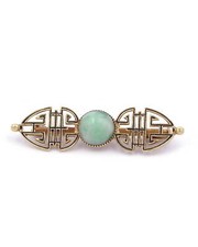Broche Jade Art Deco En Or 18