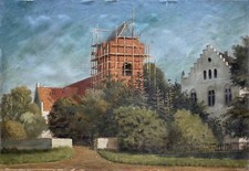 Ölbild Danemark Église Avec