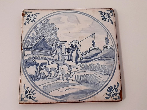 Ancien carreau épais delft - épais, de