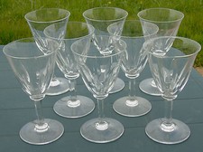 Val Saint Lambert  Lot de 8 verres à eau en cristal taillé