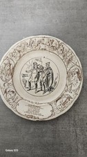 Assiette ancienne faïence Opaque de Sarreguemines “Le bon roi Dagobert” série