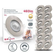 12 Spots LED éclairage plafond encastrable orientable 5W ultra-plat nickel 230V