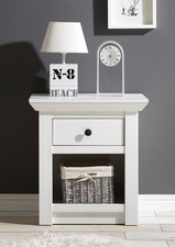 Table De Nuit Westerland 59Cm Avec Tiroir Pin Blanc