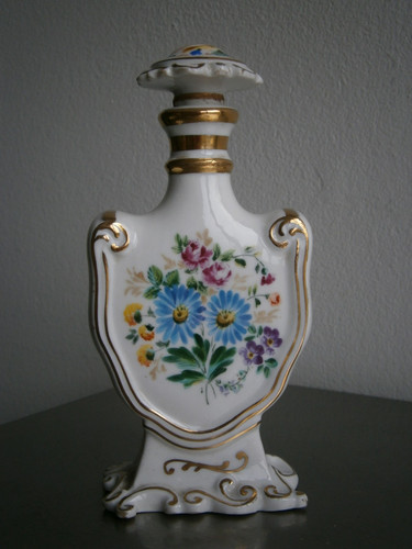 Petit flacon porcelaine peinte - flacon,