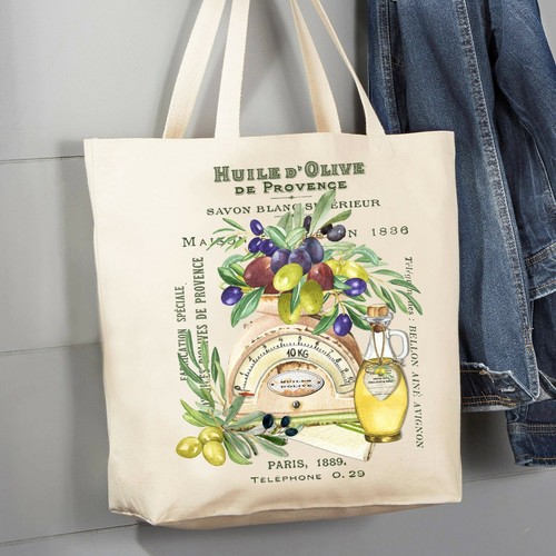 Huile olive canvas - canvas, tote