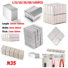 Rectangle NdFeB Block Magnet N35 Strong Craft Rare Earth Magnets Various Sizes