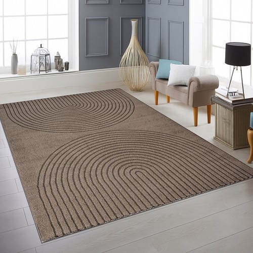 Tapis marron motif - marron, à