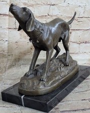 Statue En Bronze 100% Chien De Chasse Retriever Labrador Sculpture Art Cadeau