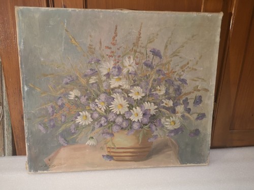 Tableau fleurs huile - tableau,