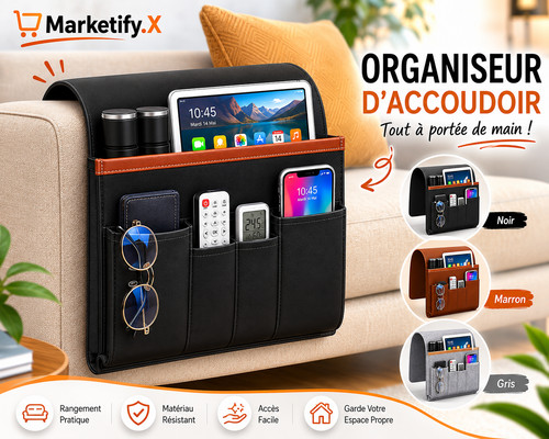 Organisateur accoudoir canapé - accoudoir,