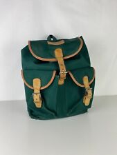 Antique Visa Delsey Green Canvas School Backpack with Leather Tie 