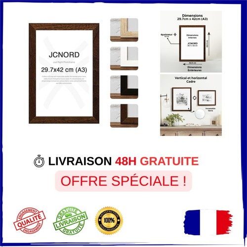 Cadre photo bois mdf noyer - photo,