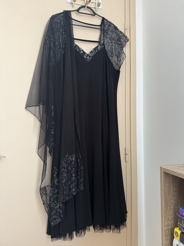 Magnifique robe noire châle - noire, +