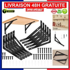 10 Supports Muraux Noir en Fer