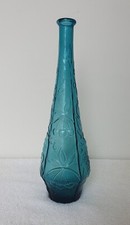 ?️TEAL RETRO SPACE AGE ART GLASS GENIE BOTTLE POP MCM EMPOLI PSYCH TRIP MOD