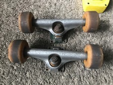 Vintage Independent truck co. 8.5"-9"inch skateboard trucks & Foundation Wheels.