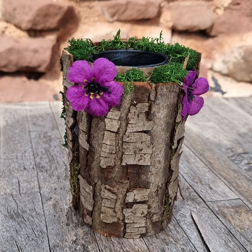 Pot fleurs rond - rond, bois
