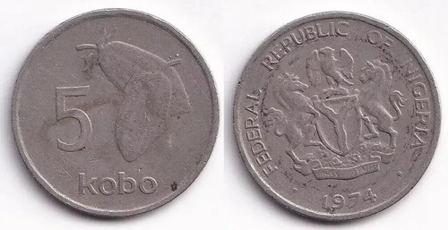 Kobo 1974 nigéria armoiries - kobo,
