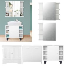 Meubles salle de bain armoire sous évier toilette blanc MDF mélaminée au choix