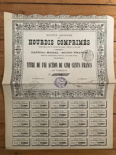 Rare hourdis comprimes 1892 - hourdis,