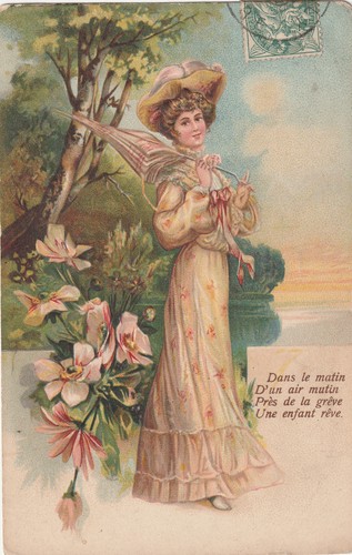 Cpa gaufrée romantique - ,