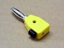 Lot x2 : fiche banane 4mm mâle à raccord rapide Jean Renaud BXP jaune