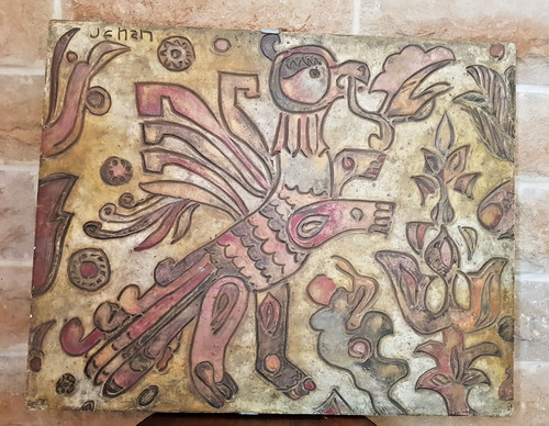Tableau bas relief - bas-relief, bois