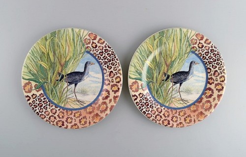Gien france deux assiettes - gien,, france.