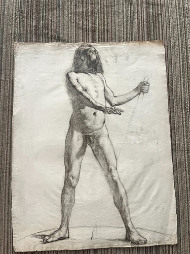 Dessin homme aveugle - dessin, nu