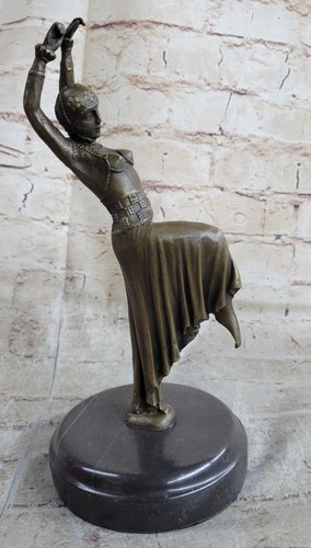 Art déco bronze femme signée - femme,