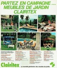  publicité Advertising 0522 1978  Clairitex nouvelle génération meubles jardin 