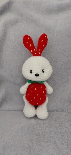 Peluche amigurumi lapin fraise - peluche,