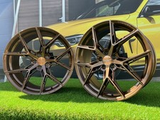 4x R20 Inch 5x112 Forzza Gravity Bronze Brushed + Clear Coat Wheels : Pour Audi