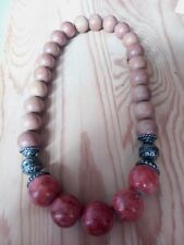 Collier Perles Bois/Corail 