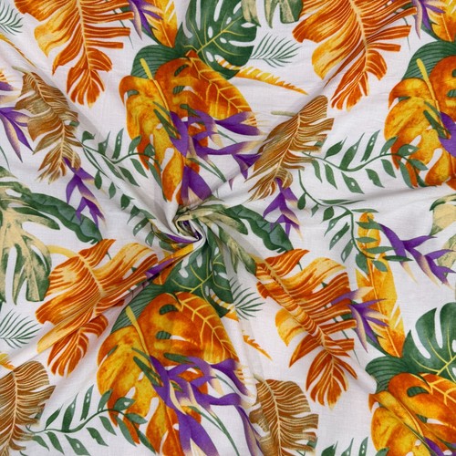 Tissu viscose motif tropical - viscose,