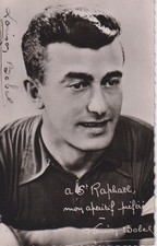 Louison BOBET RARE PHOTOGRAPHIE sur CARTE 14*9  avec AUTOGRAPHE AUTHENTIQUE