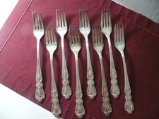 8 Grille Viande Forks 1847 Rogers Bros International Silver Heritage 7 5/8"